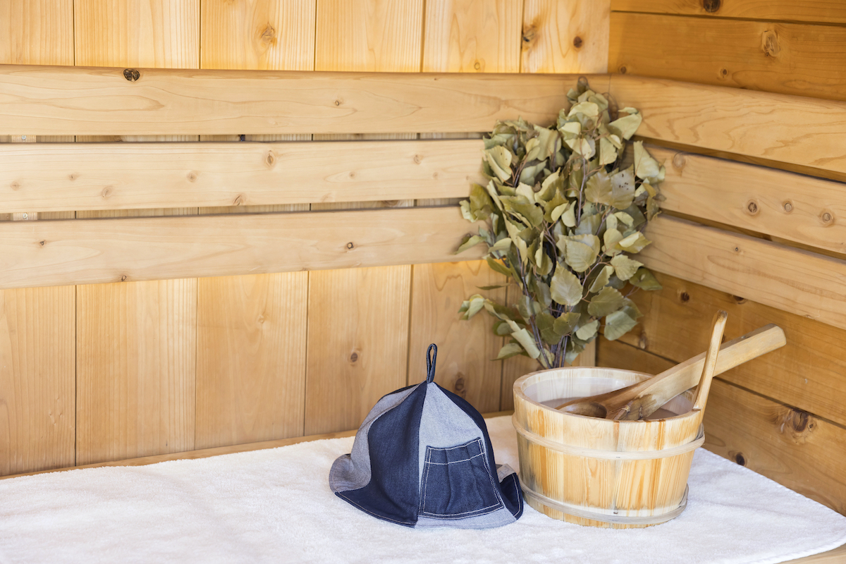 サウナハットと桶