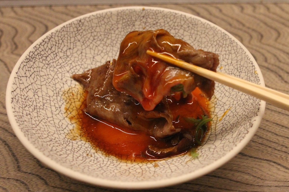 「黒毛和牛リブロース焼きすき九条ねぎ添え（2枚）」