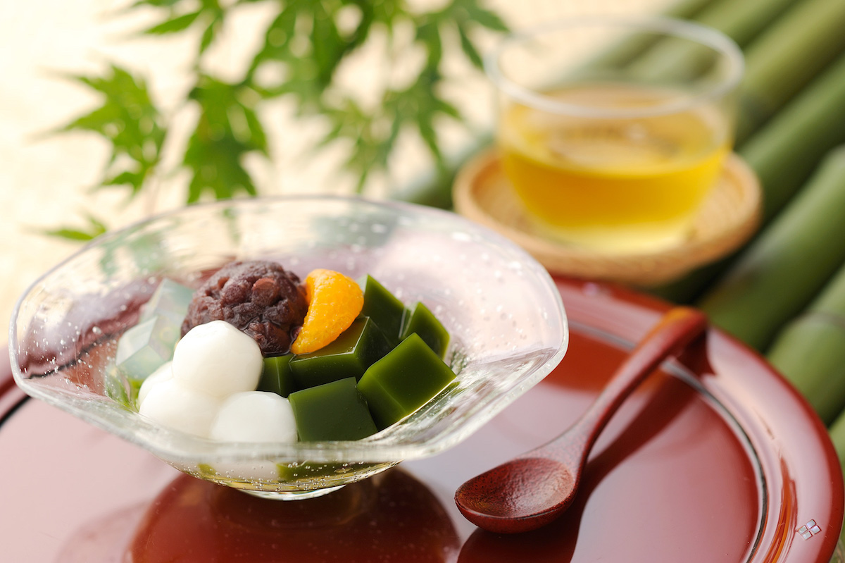 「宇治抹茶あんみつ」4個入 3999円／「宇治抹茶あんみつ」