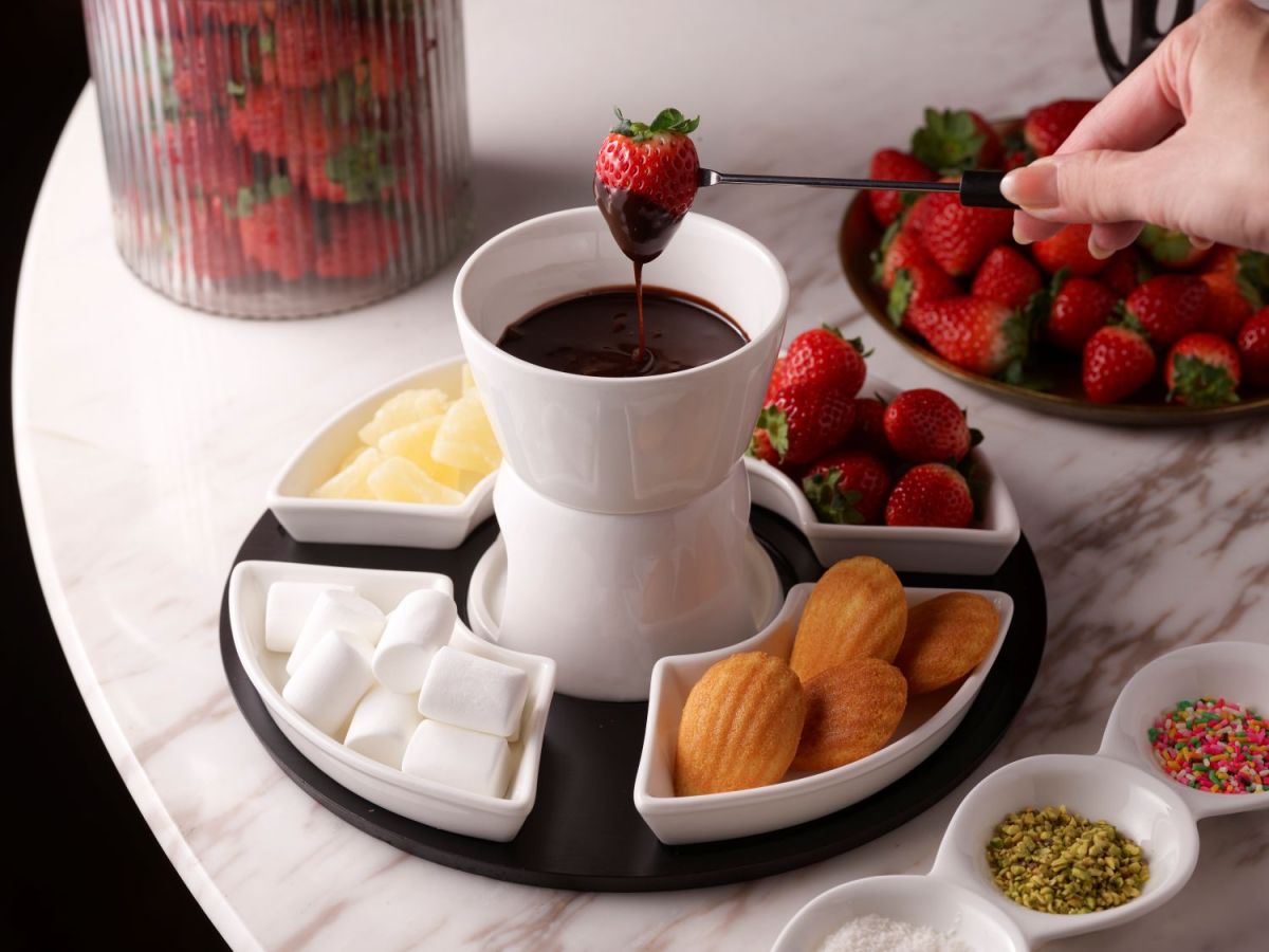 アップグレードオプションのチョコレートフォンデュ（別料金）