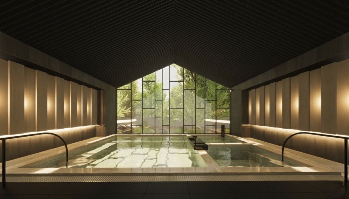 2つの源泉が楽しめる大浴場