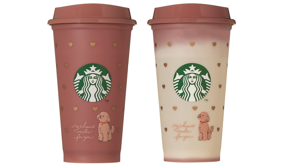 「バレンタイン2026カラーチェンジングリユーザブルカップ」473ml 750円 ※左 Before / 右 After