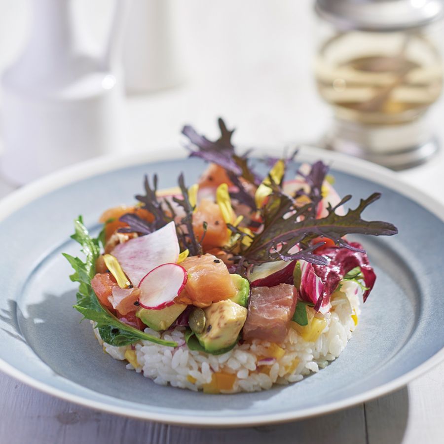 「マグロとアボカドのサラダごはん1800円