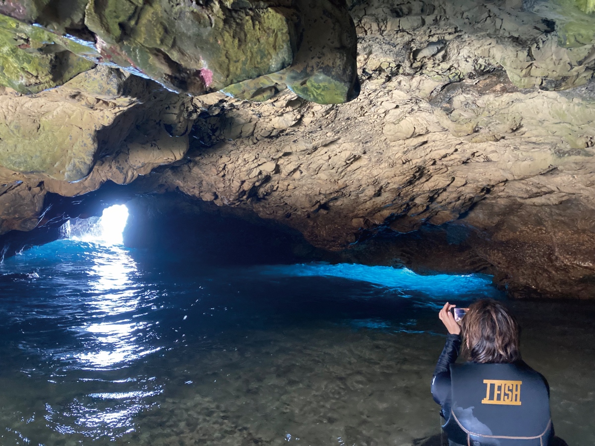 たくさんある青の洞窟には当日の天候等によって案内