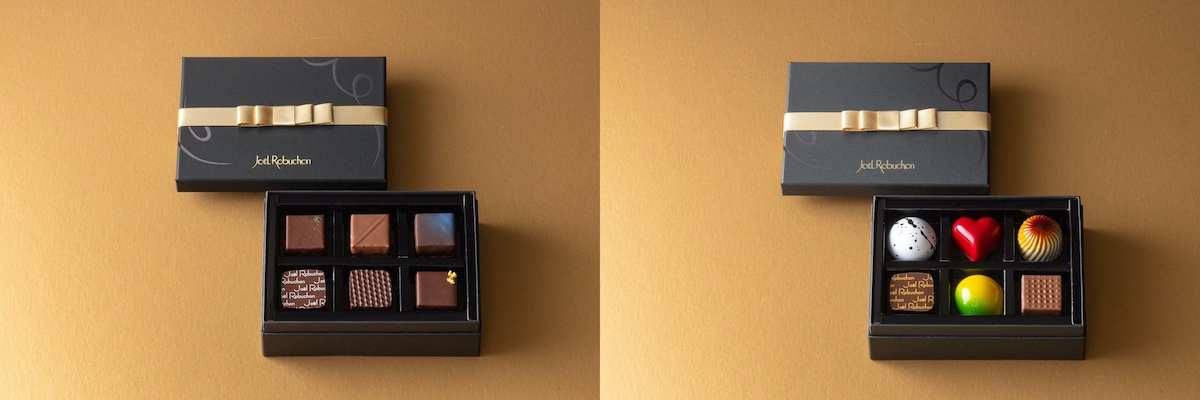 左から「ボンボンショコラ シャトー」4200円、「ボンボンショコラ アムール」4400円