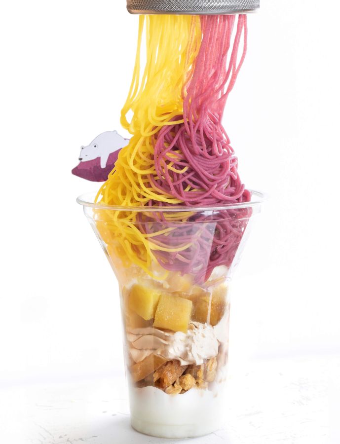 おいも日和「蜜芋のふたいろ♪モンブランパフェ」