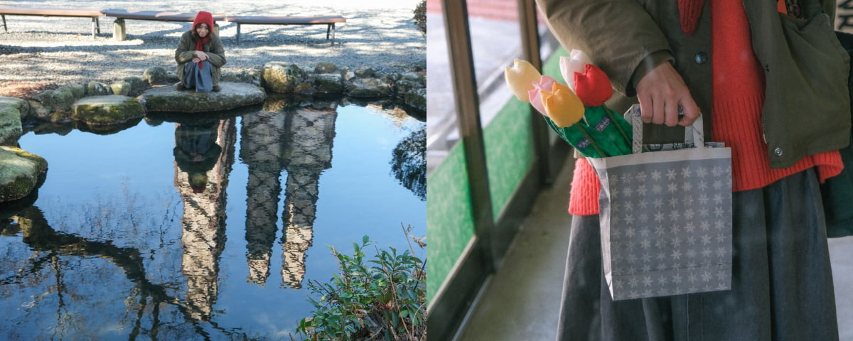 「韮山反射炉」、「蔵屋鳴沢 反射炉物産館たんなん」布製のチューリップ