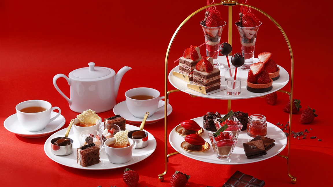 【東京マリオットホテル】注目ブランドイチゴ「あまりん」と自家製ビーントゥバーチョコの甘美な饗宴！「あまりん× Bean to bar Chocolate Afternoon Tea」
