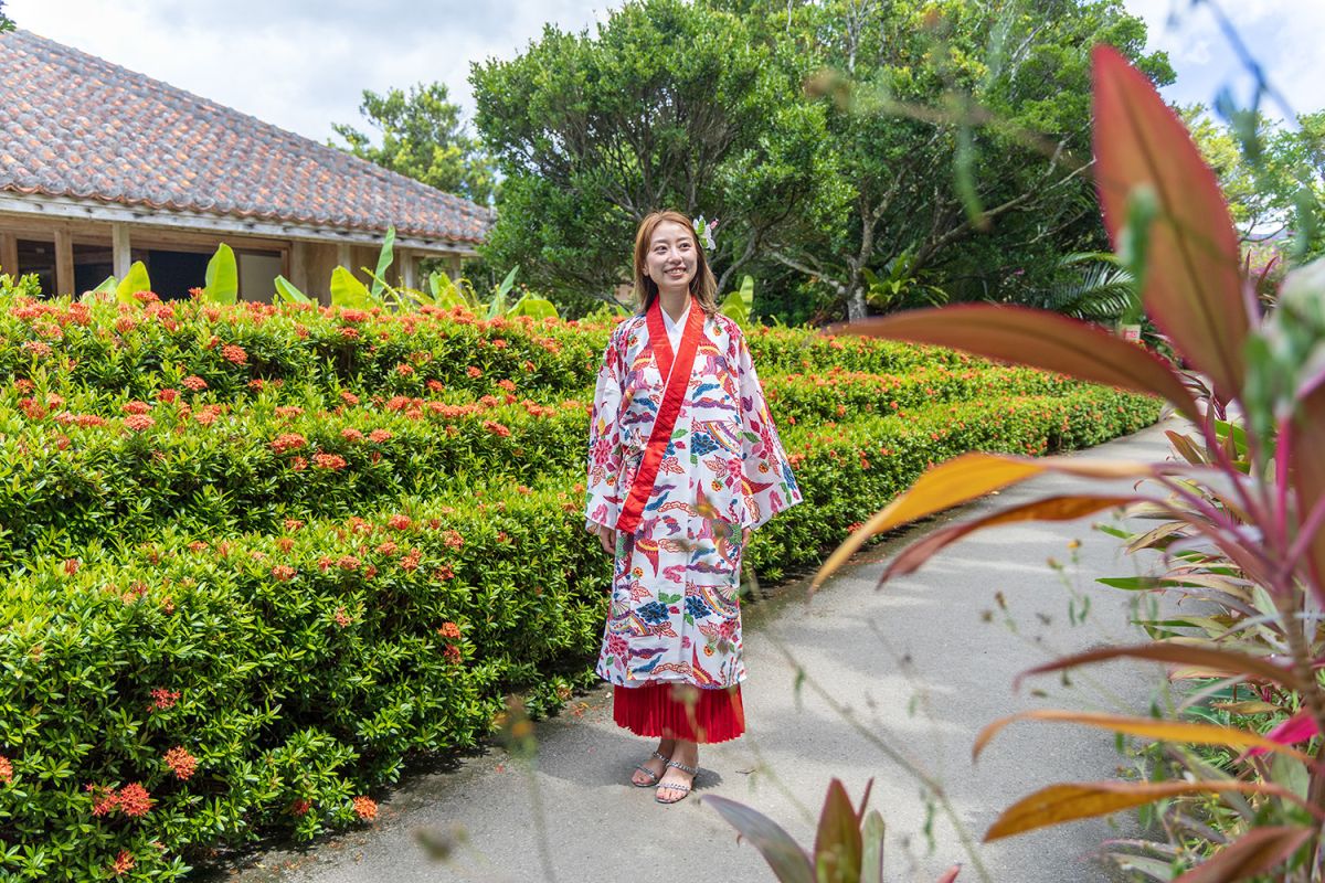 琉装の撮影スポットが随所に