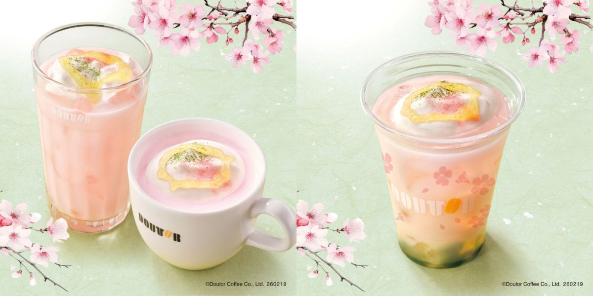 左：「ゆず香る 桜オレ」540円～・右：「 抹茶わらびもちオレ」640円