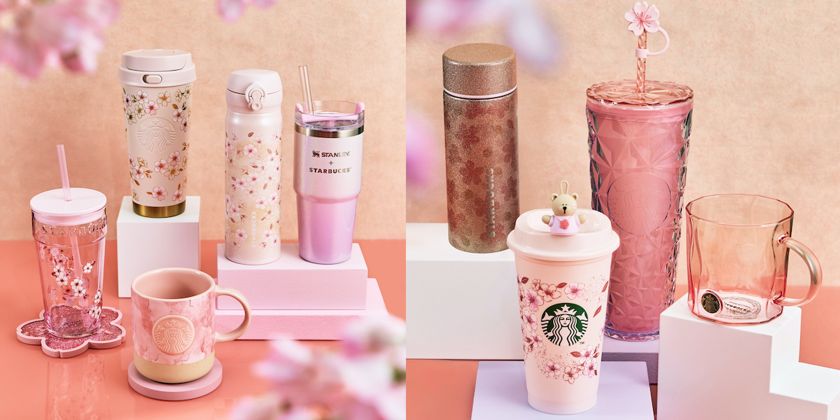 ほんのりピンクで春を先取り♪「SAKURAシーズン」グッズが登場。桜模様のタンブラーやステンレスボトルも
