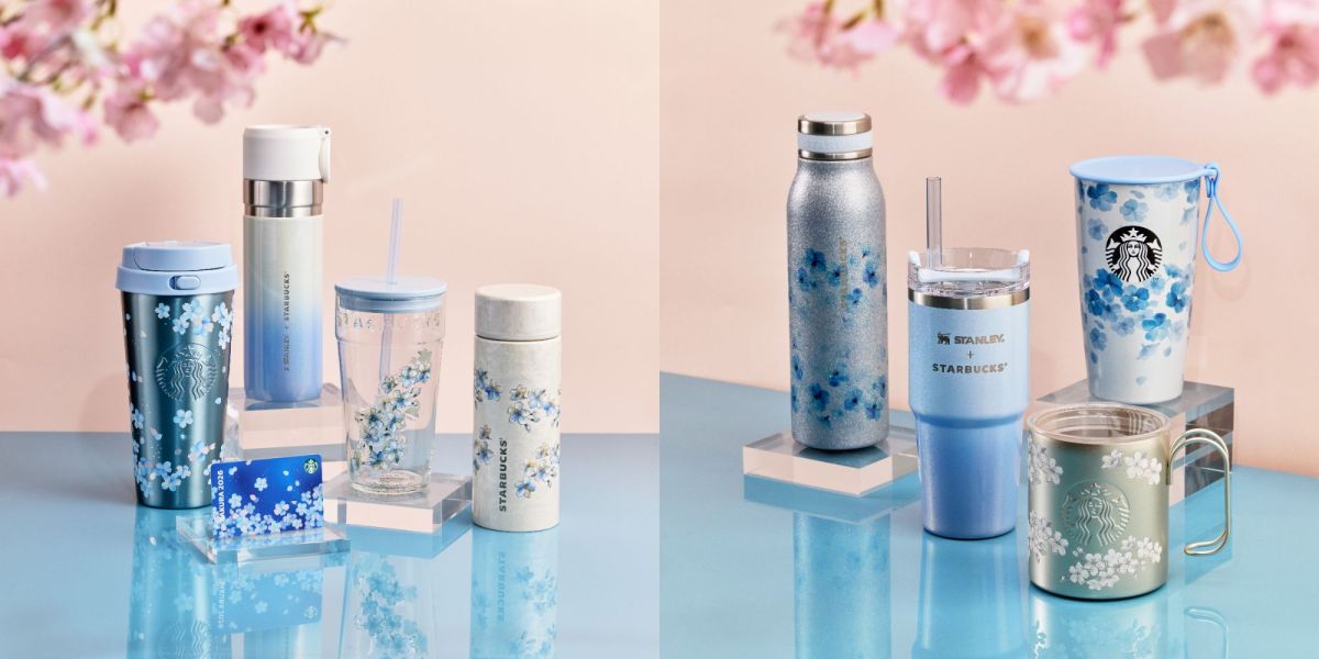 【スタバ新作・グッズ】桜の舞う青空をイメージ！「SAKURAシーズン」第2弾が登場。きらめき感のあるタンブラーやステンレスボトルも