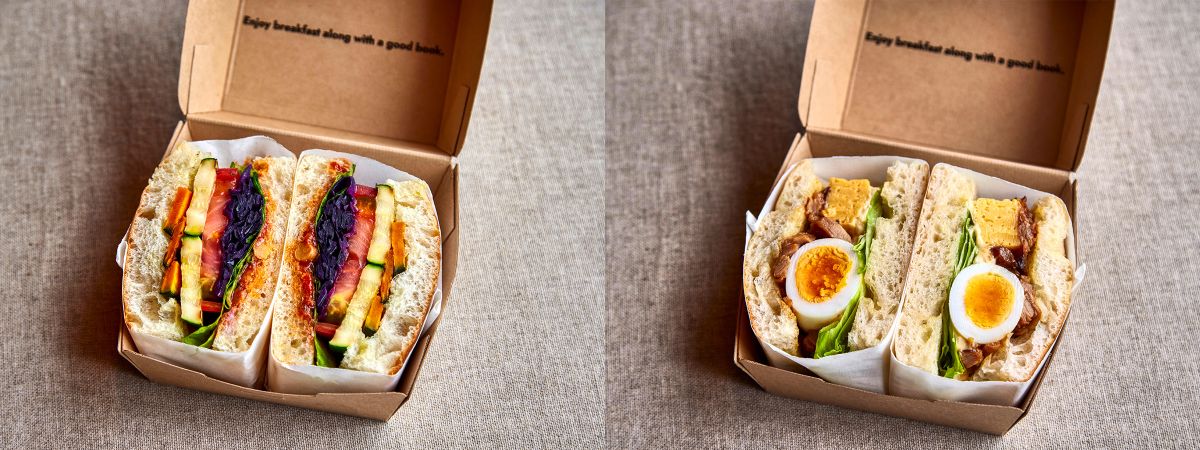 （左から）「ベジタブルサンド」「チキンエッグサンド」各1650円／&copy;︎IN THE LIBRARY hotel and books TOKOROZAWA