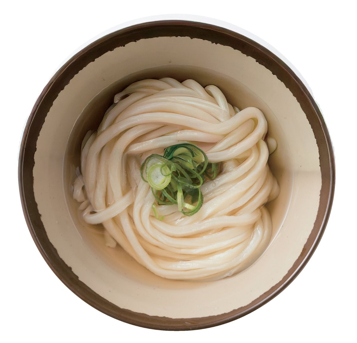 山内うどんの「かけうどん（ひやあつ）」小