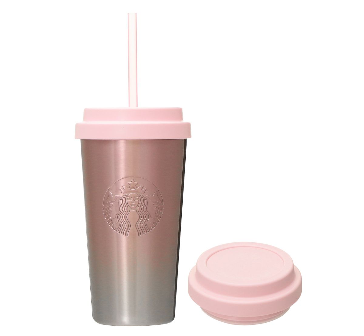 「替えリッド付きステンレスタンブラーピンクグラデーション」473ml 5000円