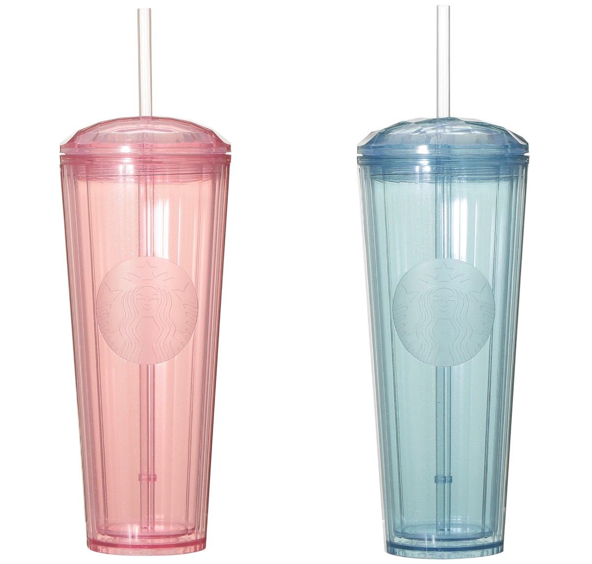 「コールドカップタンブラーグリッター」710ml（ピンク／ブルー）各2700円