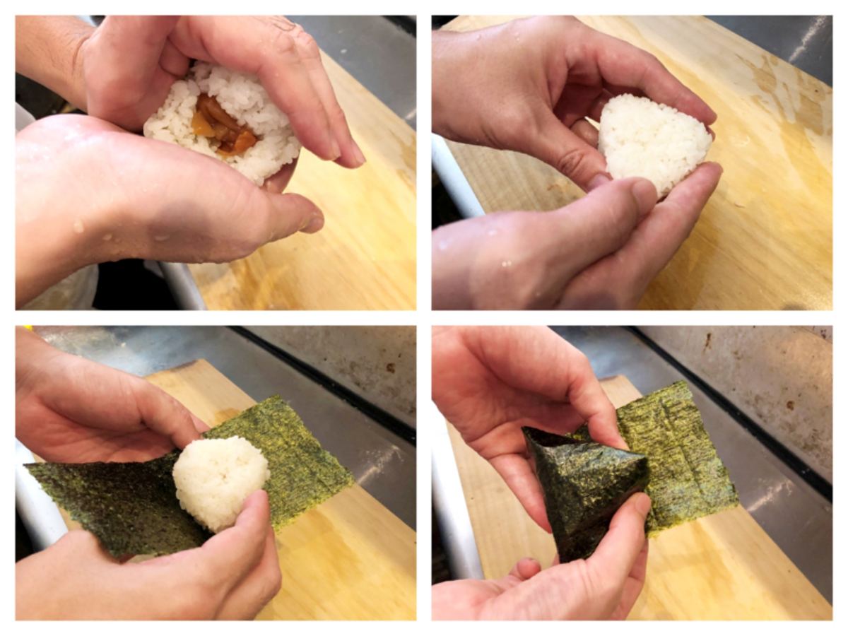 「おにぎり浅草宿六」おにぎりを作る様子