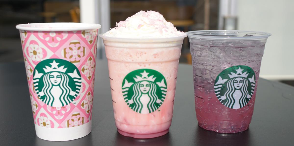 桜 咲くよ 白桃 フラペチーノ