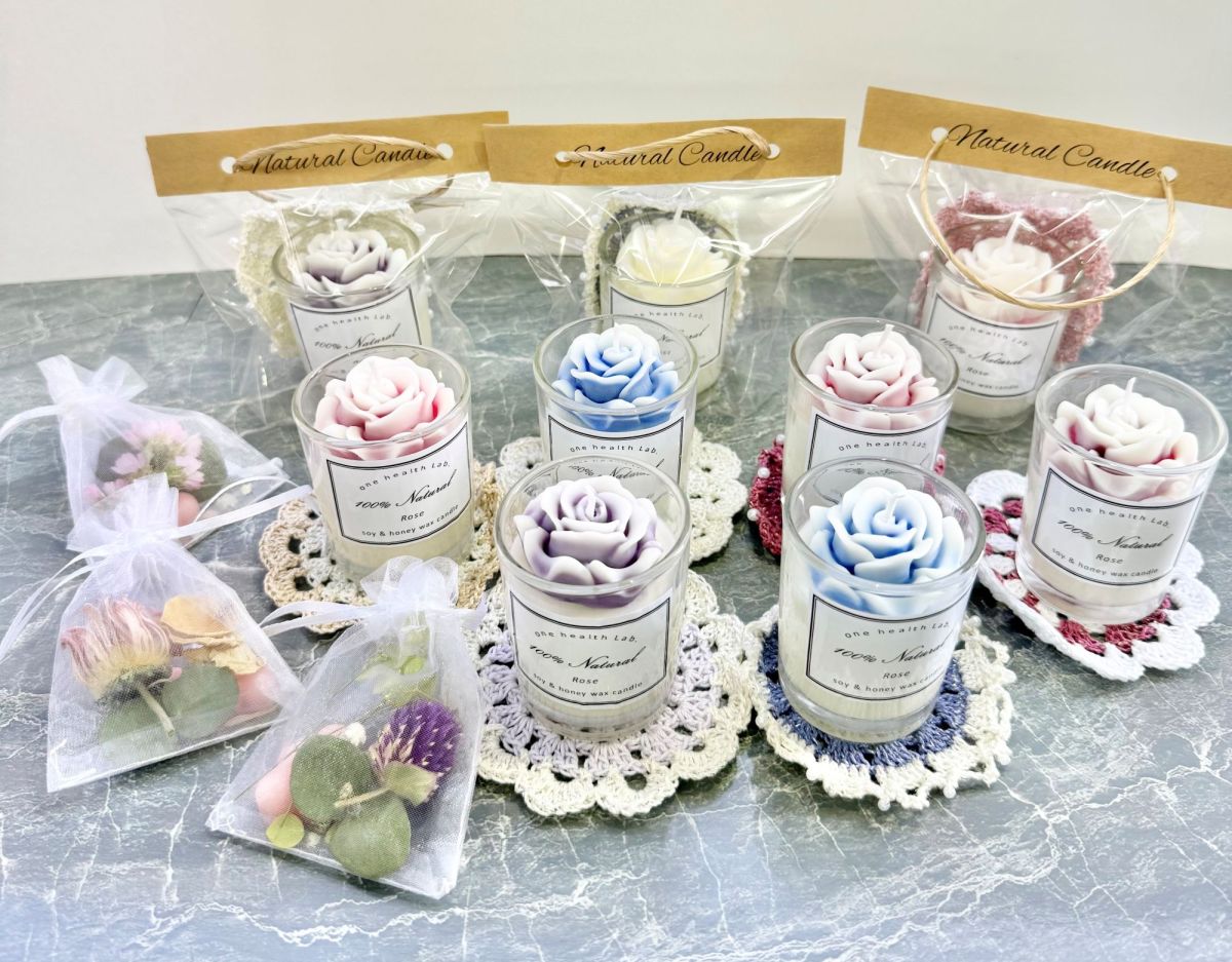 ワンヘルスラボ「ローズキャンドル - 天然精油の香り -」
