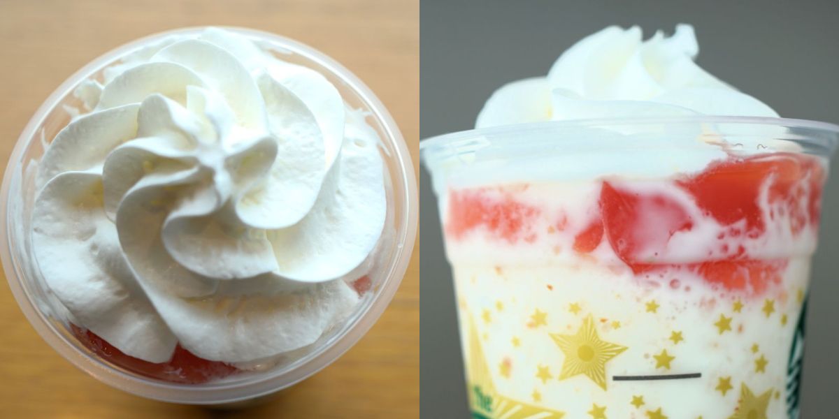 「THE フラペチーノ&reg; of フルーツ-オン-トップ-ヨーグルト with クラッシュ ナッツ」トップ、ボディ