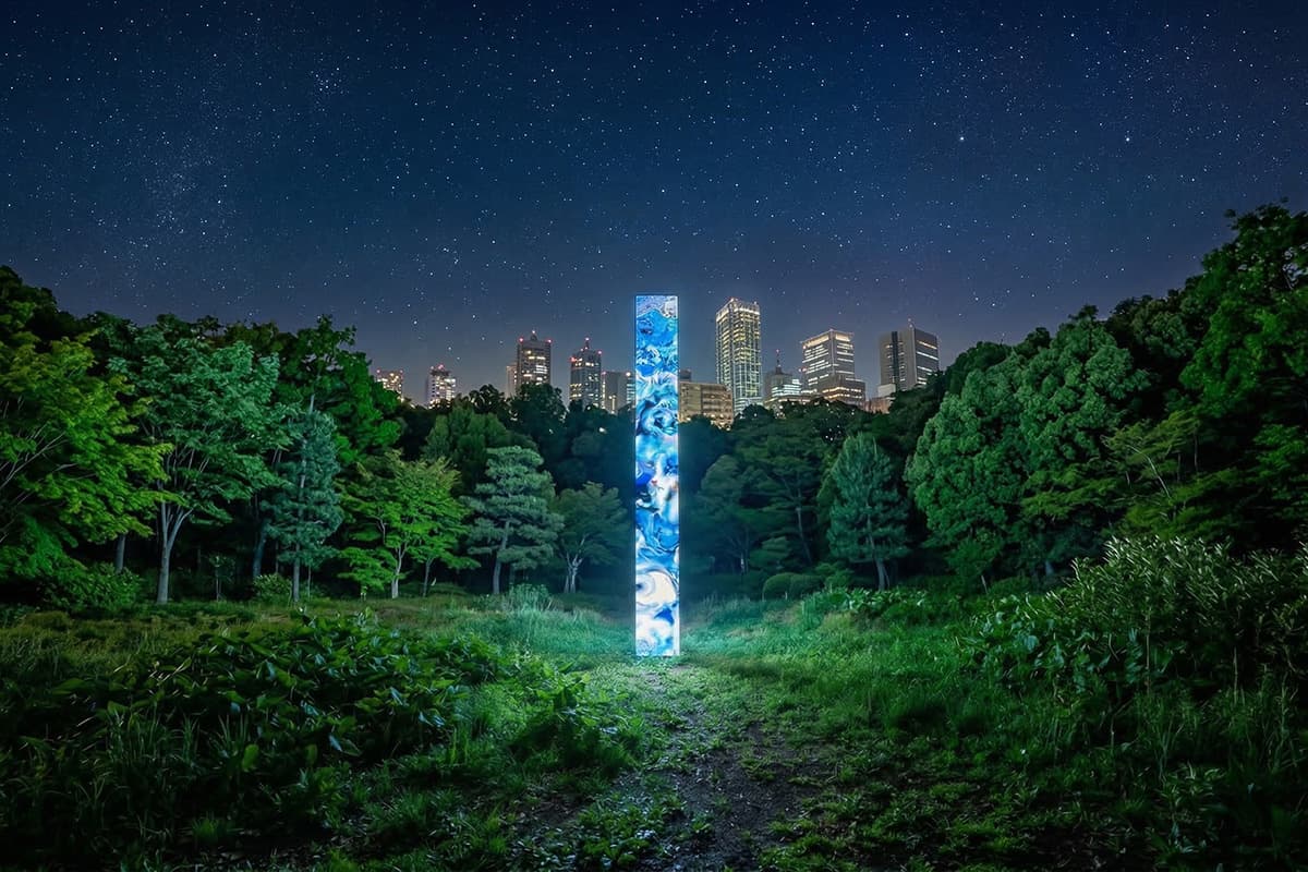 『リキッドユニバース：蒼氓蟲譜/Liquid Universe: Sōbō Chūfu &mdash; An Unclassifiable Entomologia of the Luminous Swarm』  （Visible CONNECTION：眺望のもり）／落合陽一／日本