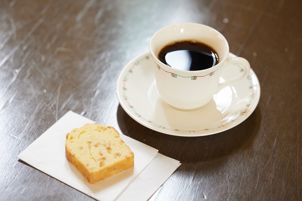 喫茶付見学チケット1000円でいただける本日の焼き菓子とコーヒー