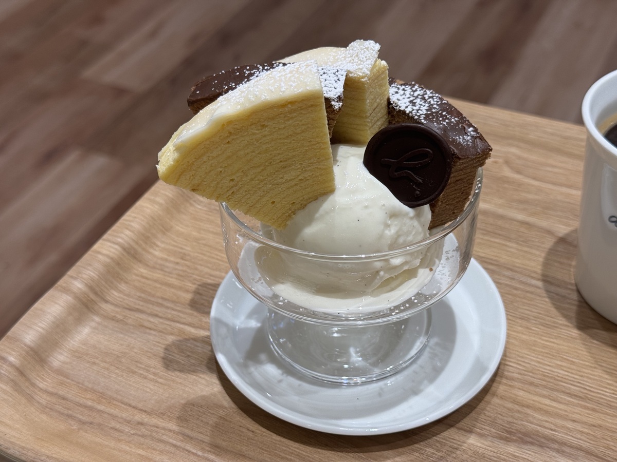 「バウムクーヘンのミニパフェ」