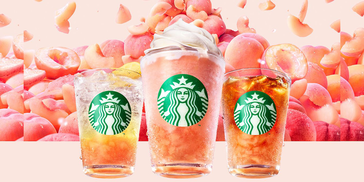 【スタバ新作・2026】とろけるっ！ ピーチの果肉感♪「ピーチ & ピーチミルク フラペチーノ®」をはじめ、ピーチ尽くしの全3種が6月24日（水）から発売！