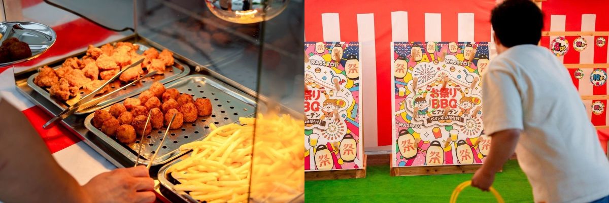 屋台メニューの食べ放題と縁日