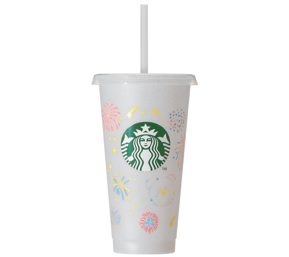 「ミステリーカラーチェンジング リユーザブルコールドカップ花火」710ml 950円 ※変化前