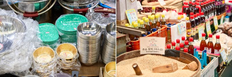 食器などの生活雑貨や、おみやげに人気のごま油も販売