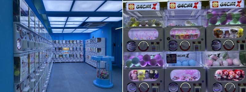 ビッグサイズのマスコットガチャ（右）