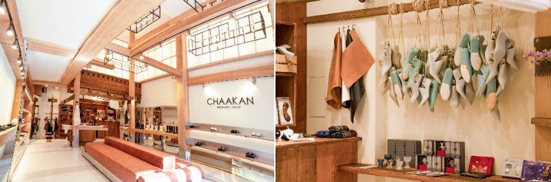 天井が高く、広々とした店内。ディスプレイにもこだわりを感じる／提供：Chaakan Shoes 聖水店