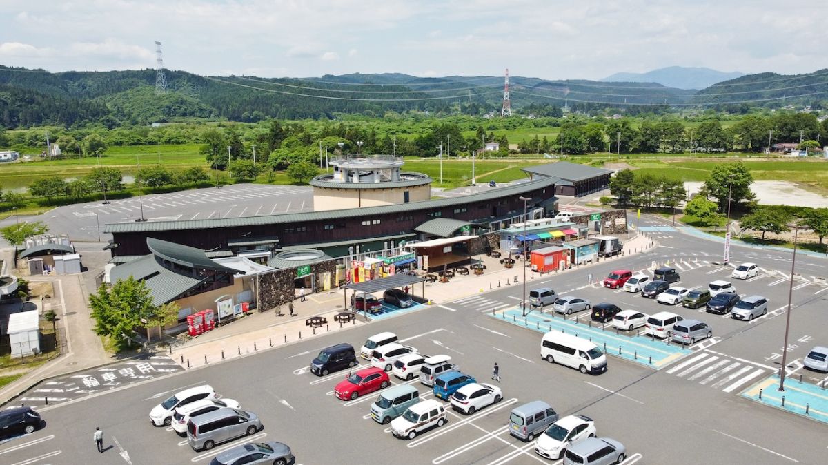 あ・ら・伊達な道の駅の外観(空撮)