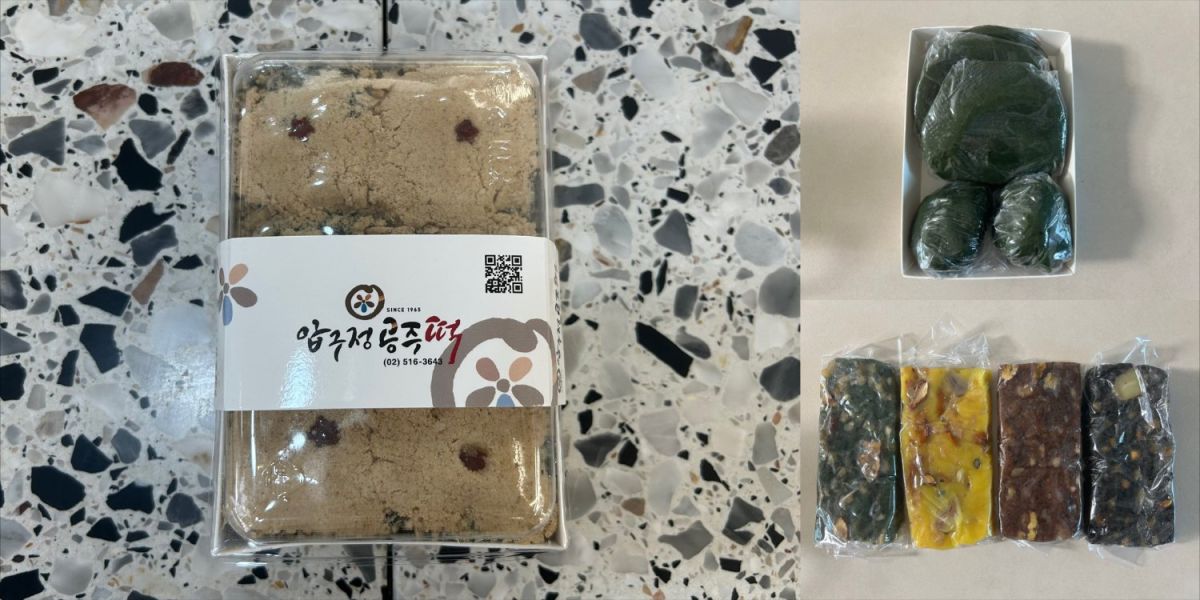 左から、トゥトプトッ、スッゲトッ、スクソンビョン、栄養餅