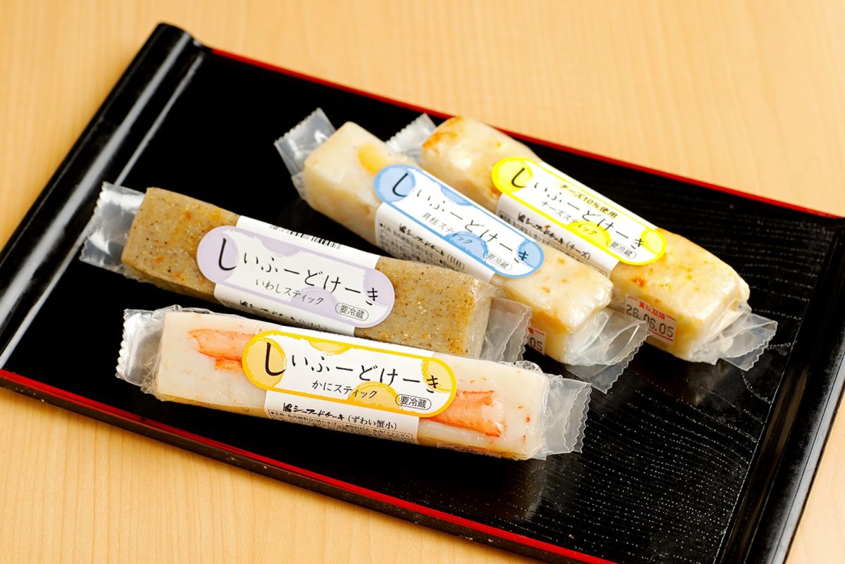 道の駅いわき・ら・ら・ミュウ内で販売しているかまぼこ「シーフードケーキ」