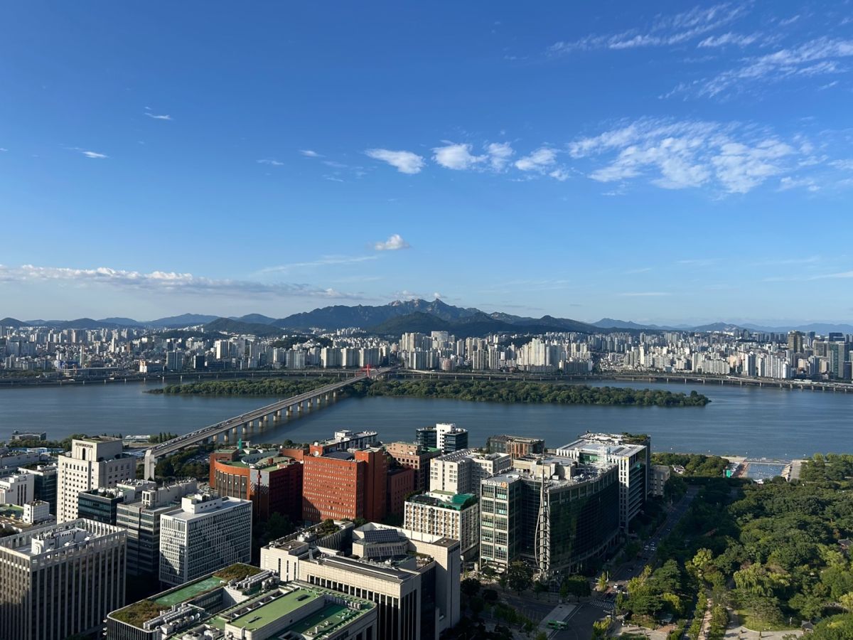 北漢山までくっきり見える