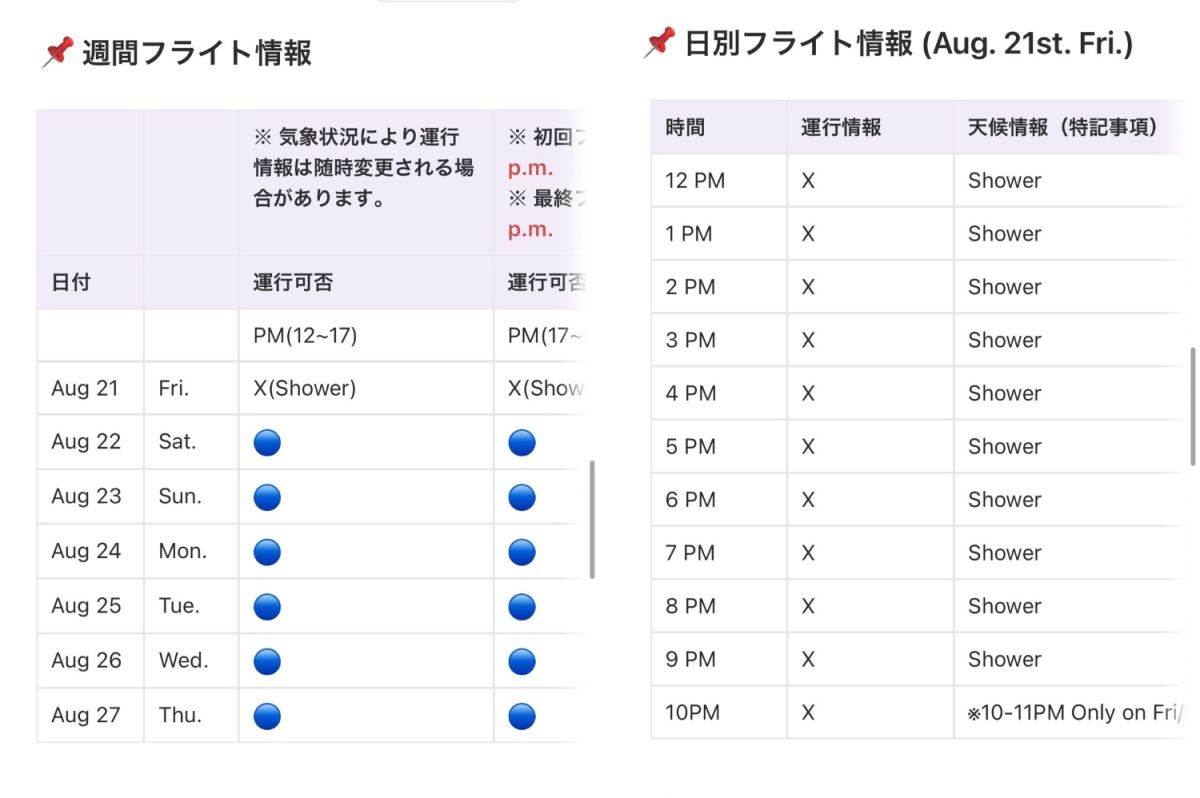 運行情報はこまめにチェックを