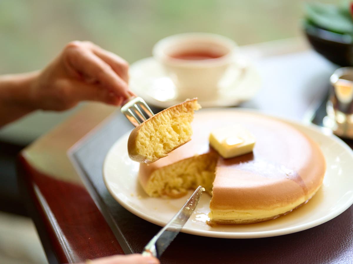 「ホットケーキ」をカットした断面