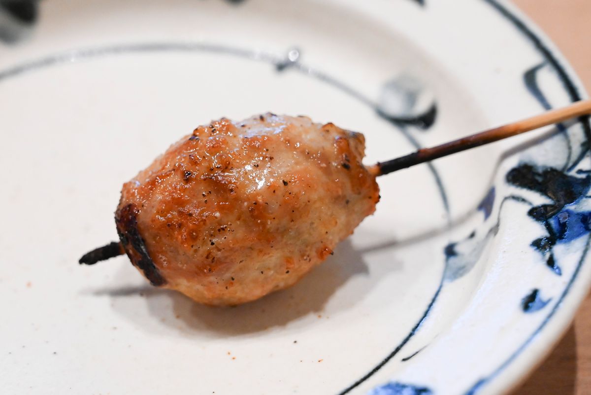 試食で頂いた鶏つくね。あまりの美味しさに言葉を失いました