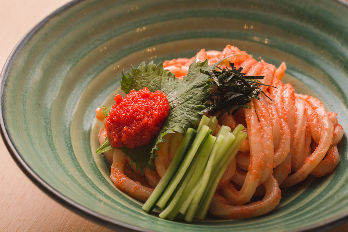 「明太子のおうどん」980円。食事処は入浴せず、食事のみでも利用可能（写真提供：天然温泉 満天の湯）