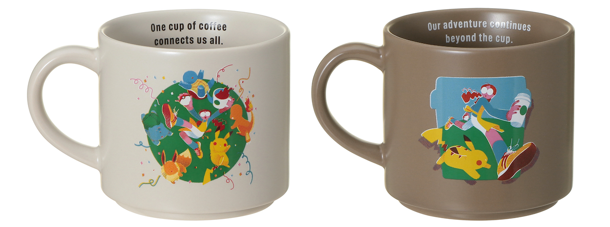 【オンラインストア限定】（左から）「Pok&eacute;mon + STARBUCKS スタッキングマグ」355ml コーヒーコネクション/コーヒーアドベンチャー 各3800円