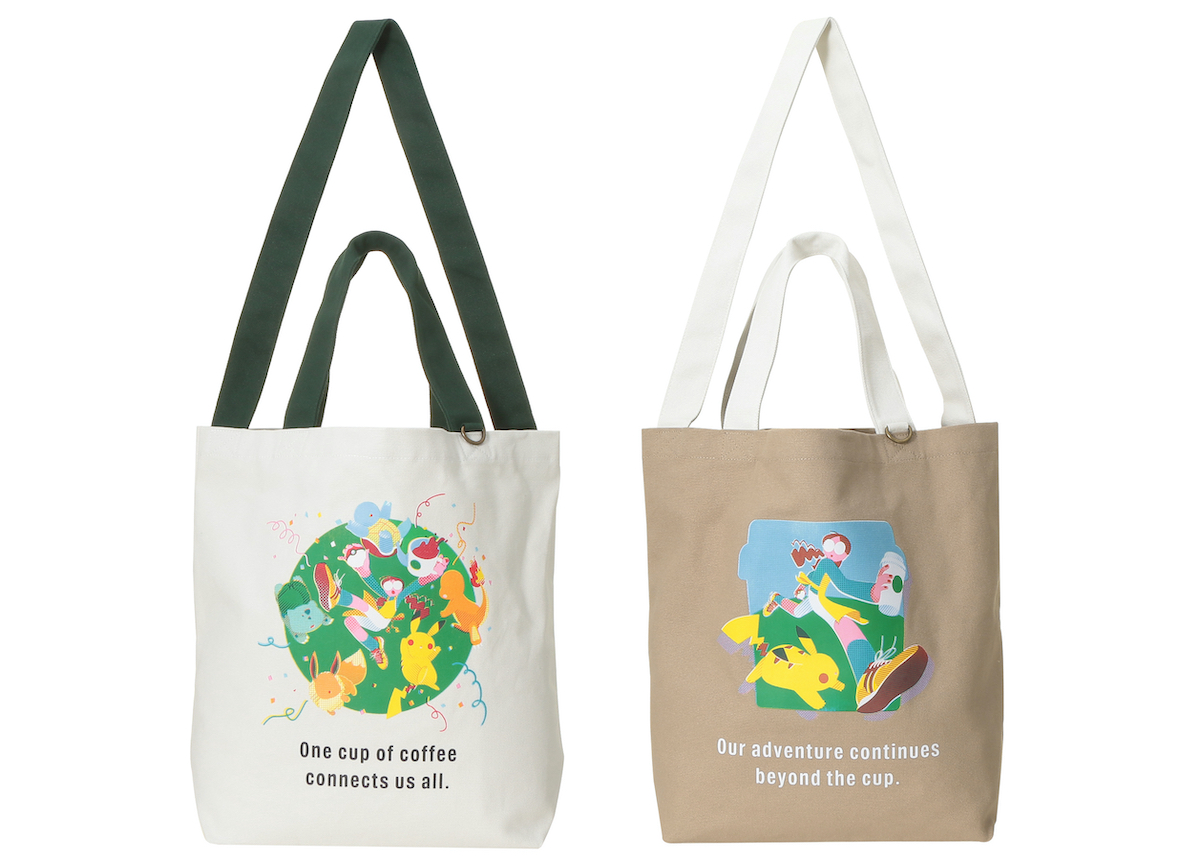 【オンラインストア限定】（左から）「Pok&eacute;mon + STARBUCKS トートバッグ コーヒーコネクション/コーヒーアドベンチャー」各5000円