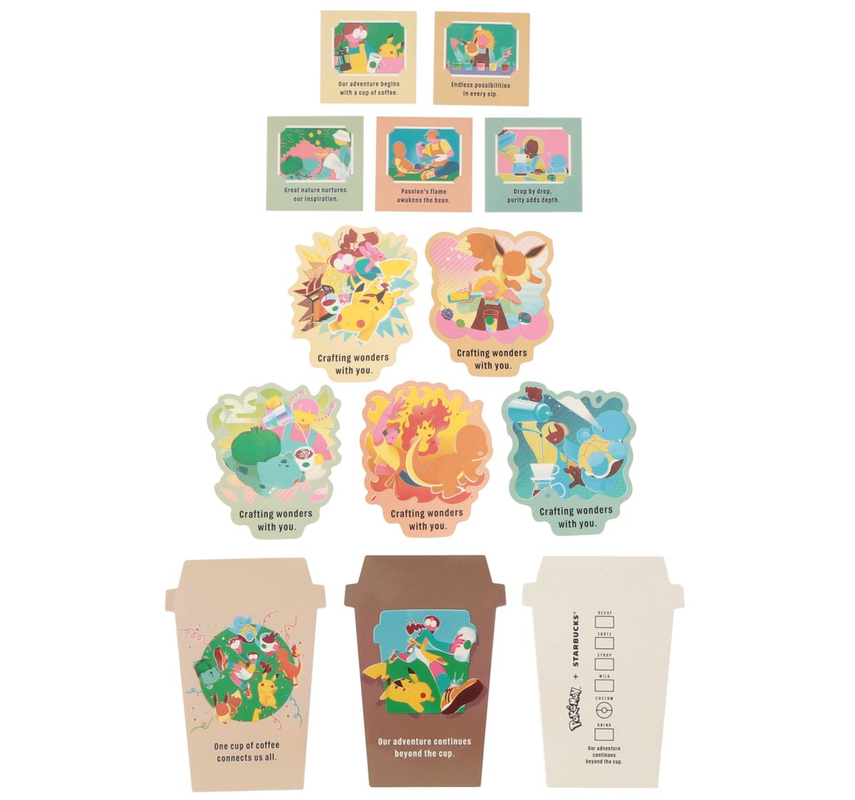 【オンラインストア限定】「Pok&eacute;mon + STARBUCKS アートステッカーセット」1800円