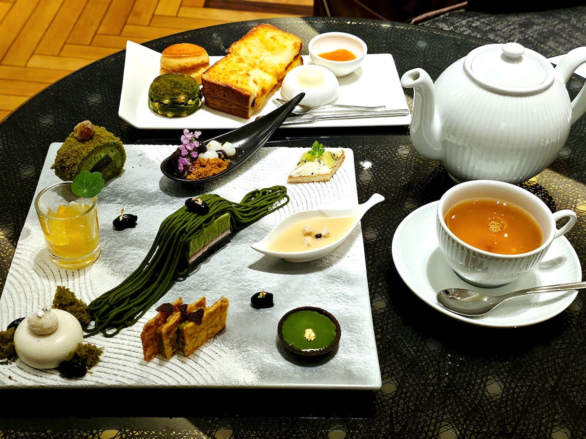 「笠間の新栗と宇治抹茶のアフタヌーンティーセット」&nbsp;5500円（サービス料別）※提供時間14時30分〜16時30分