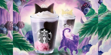 【スタバ新作・ハロウィン2026】“幻のパープルキャット”その味は？ 「ブラックベリー ヨーグルト フラペチーノ® 黒耳ver. / 白耳ver.」を10月9日（金）より発売！