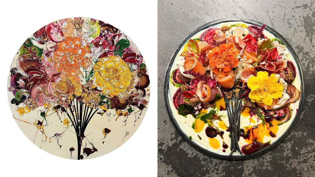 奥田雄太氏の絵画との期間限定コラボメニュー「mimimi bouquet」