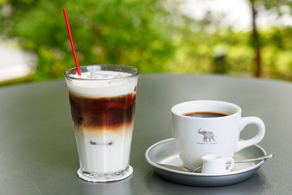 「NASU SHOZO CAFE」のコーヒーとカフェオレ