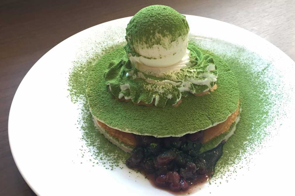 河越抹茶パンケーキ（川越店限定）600円（セット900円）