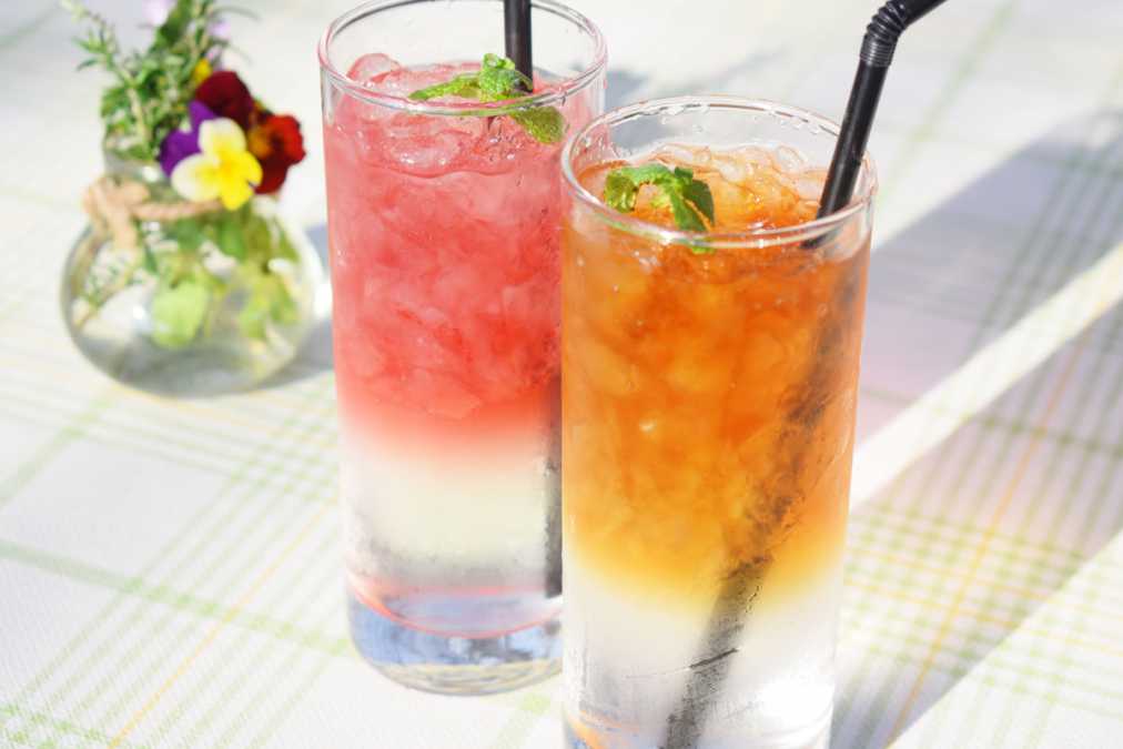 アイスハーブクランベリー、アイスハーブダージリン（各432円）